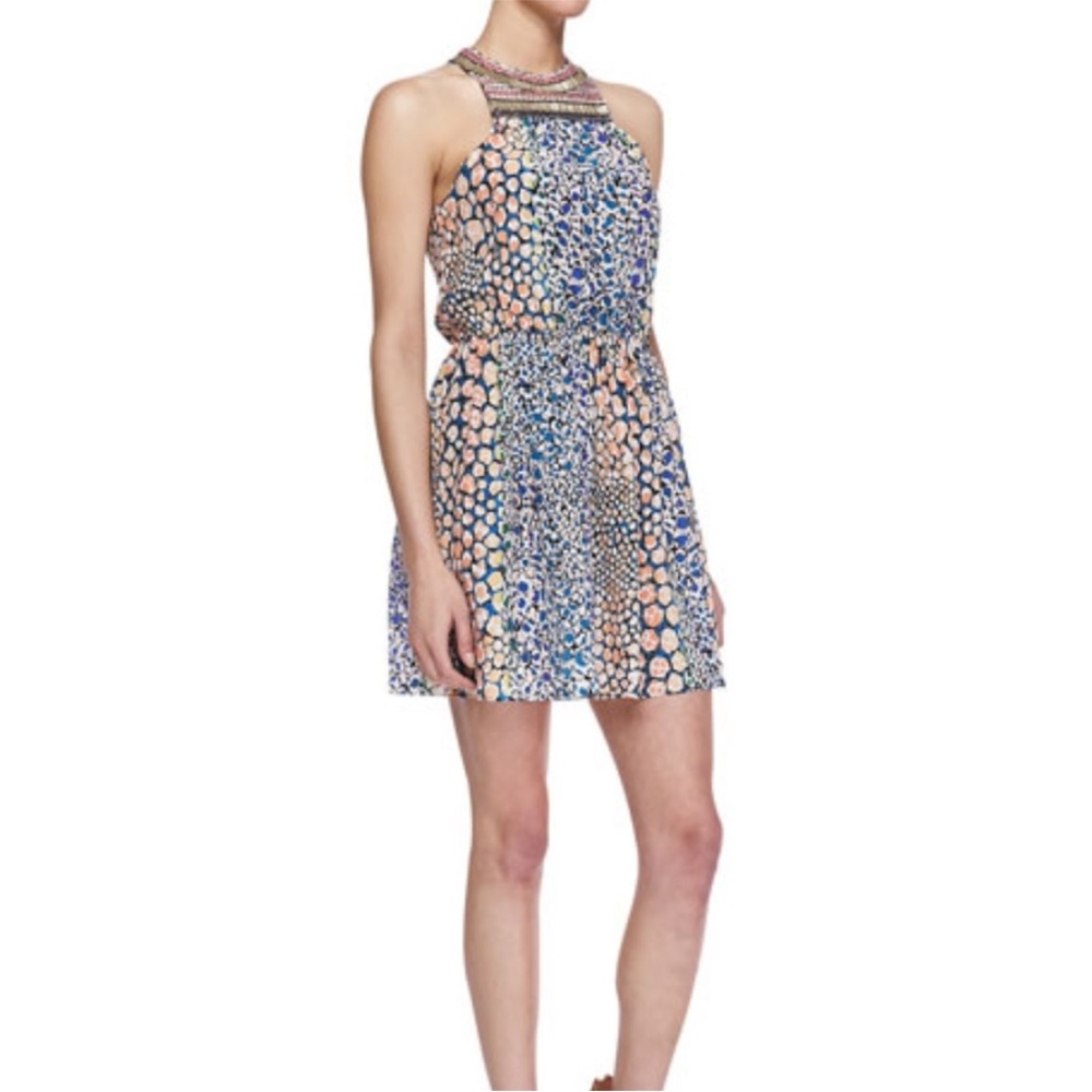 Cusp by Neiman Marcus Embellished-Neck Dress